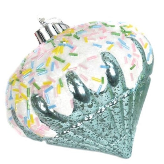 4.5" Sugar Iced Finial Ornament in Blue | XJB