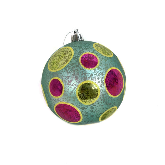 5" Circle Dot Ball Ornament in Blue/Pink/Green | XJB