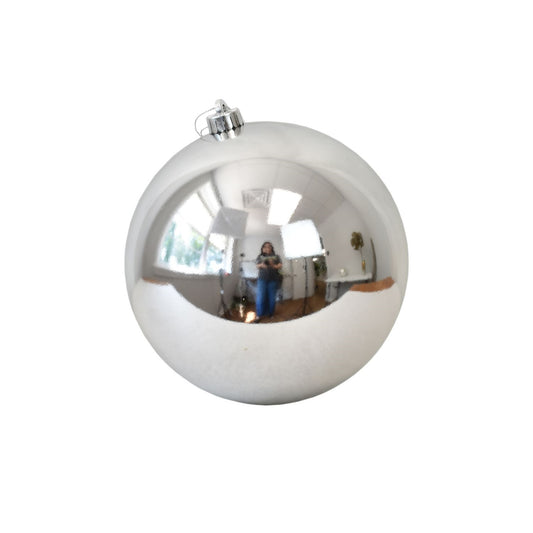 4" VP UV Resistant Shiny Ball Ornament in Silver | XJB