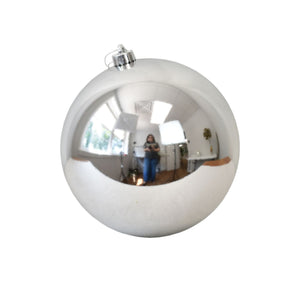 8" VP UV Resistant Shiny Ball Ornament in Silver | XJB