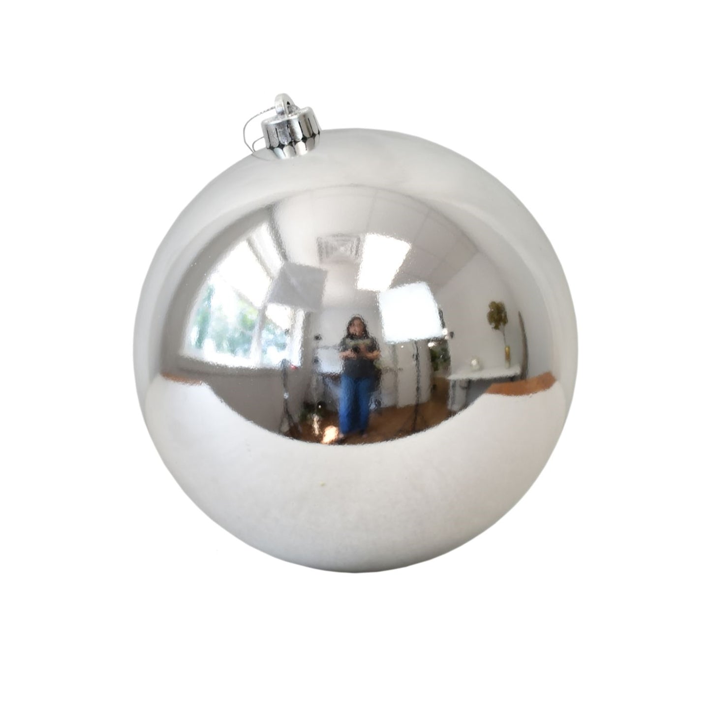 10" VP UV Resistant Shiny Ball Ornament in Silver | XJB