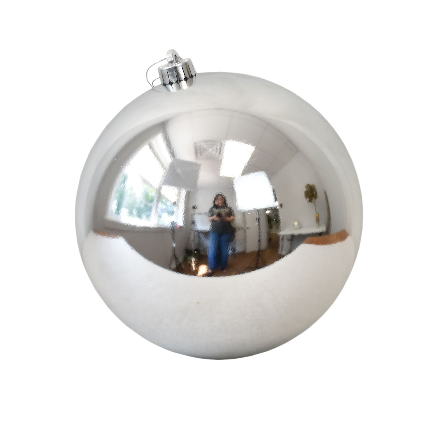 12" VP UV Resistant Shiny Ball Ornament in Silver | XJB