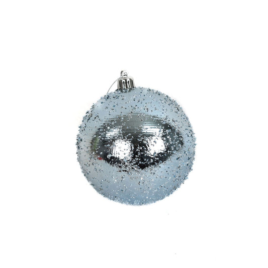 4" Faux Glass Beaded VP Ball Ornament in Gray | XJB