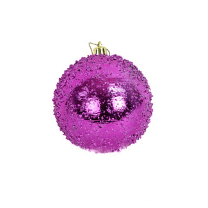 4" Faux Glass Beaded VP Ball Ornament in Hot Pink | XJB