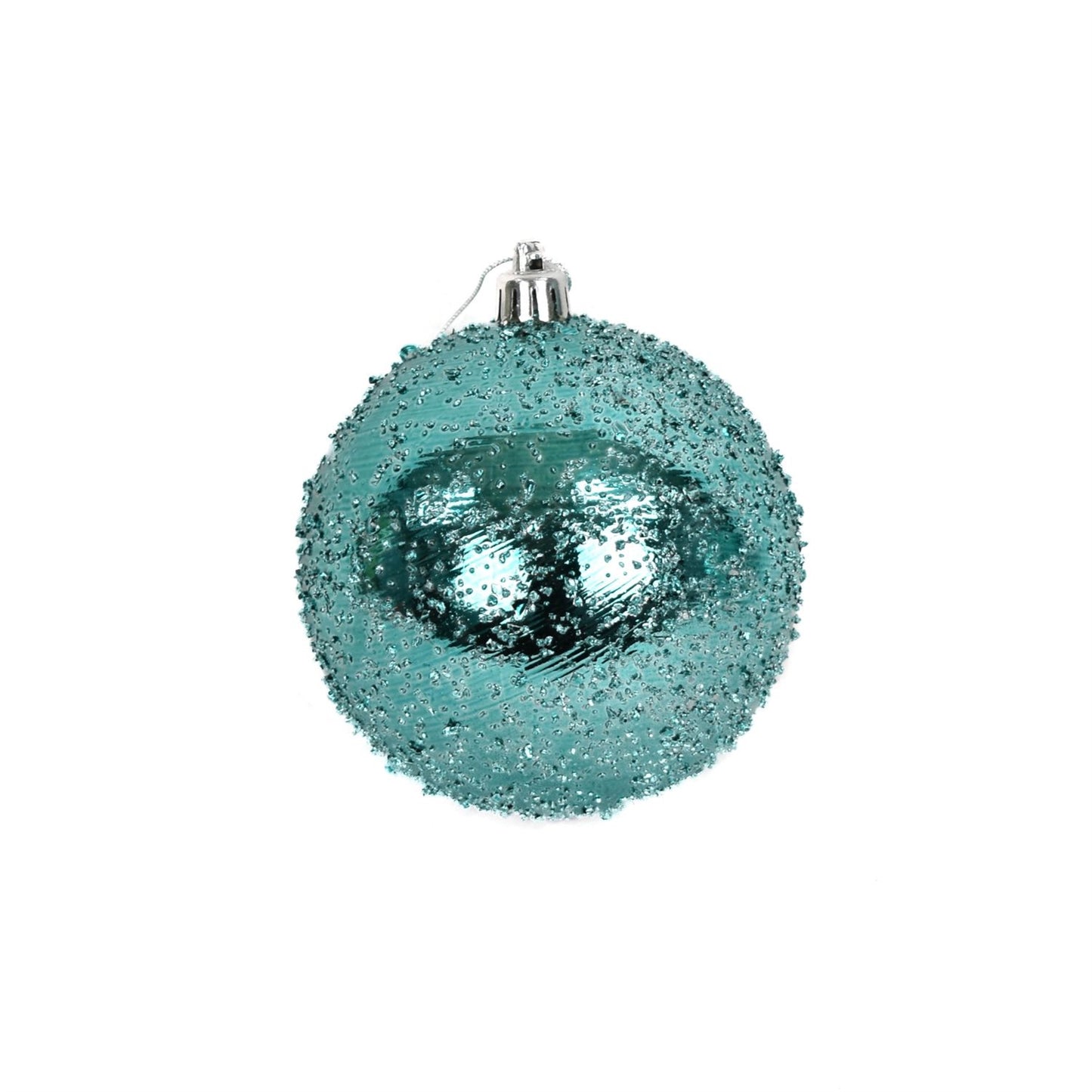 4" Faux Glass Beaded VP Ball Ornament in Light Blue | XJB