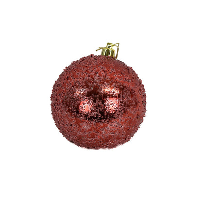 4" Faux Glass Beaded VP Ball Ornament in Red | XJB