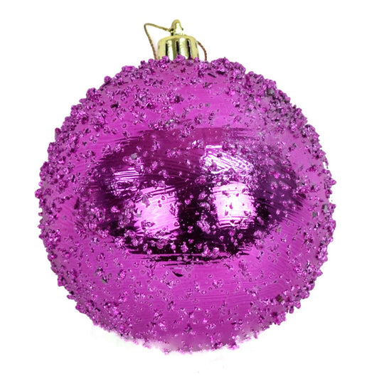 6" Faux Glass Beaded VP Ball Ornament in Hot Pink | XJB