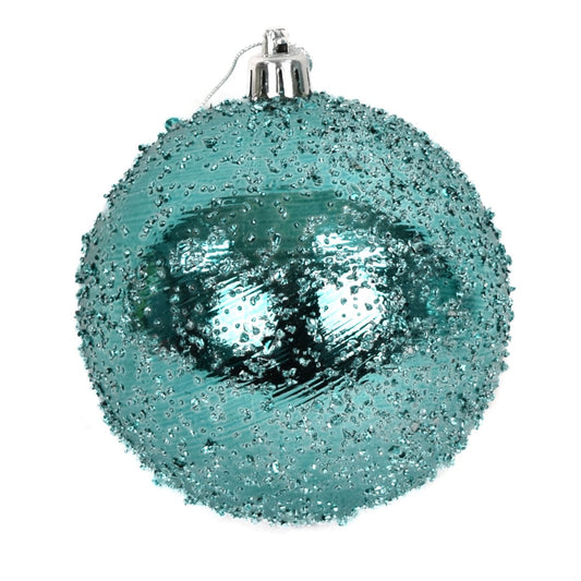 6" Faux Glass Beaded VP Ball Ornament in Light Blue | XJB
