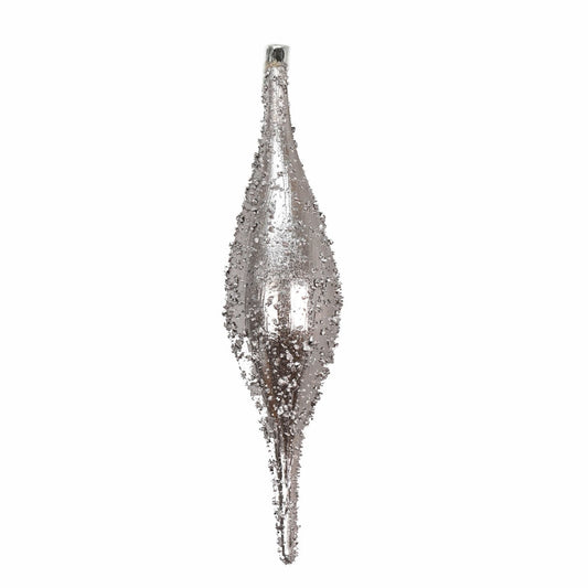 9" Faux Glass Beaded VP Finial Ornament in Blush