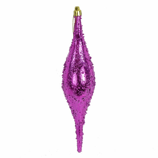 9" Faux Glass Beaded VP Finial Ornament in Hot Pink | XJB