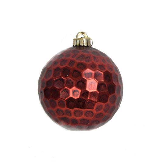 4.75" Antique Red Multifaceted Ball Ornament | XJB