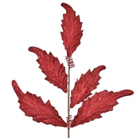 33" Acanthus Leaf Spray in Deep Red | QG