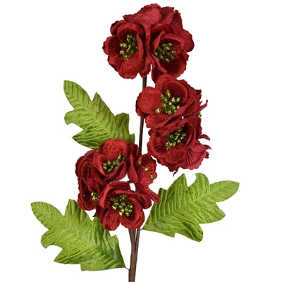 23" Christmas Flower Spray in Red/Green | QG