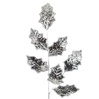 26" Metallic Foil Holly Leaf Spray in Silver | QG