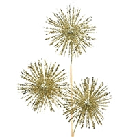 28" Glittered Starburst Spray in Champagne | QG