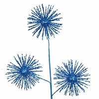 28" Glittered Starburst Spray in Turquoise | QG