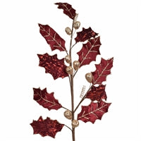 31.5" Burgundy Holly/Berry Spray | QG
