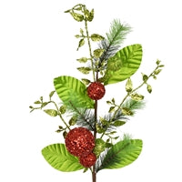 29" Mistletoe Merriment Ball/Pine/Leaf Spray | QG