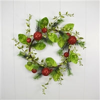 24" Mistletoe Merriment Ball/Pine/Leaf Wreath | QG