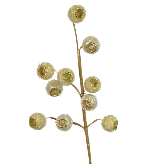 22" Iced Seed Pod Spray in Gold | TA