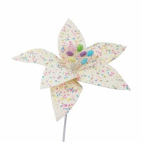 16" Sugar Cookie Poinsettia Stem in Cream | TA