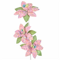 23" Sour Tart Poinsettia Stem in Pink | TA