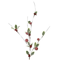 43" Iced Variegated Holly / Berry / Ball Spray | TA