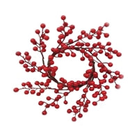 10" Shiny Goose Berry Candle Ring in Red | TA