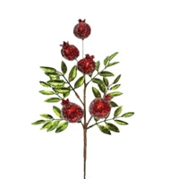 22" Pomegranate Metallic Leaf Spray | TA