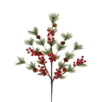 31" Ming Pine with Cone and Berries Spray | TA