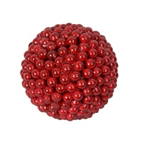 5" Shiny Goose Berry Ball Ornament in Red | TA