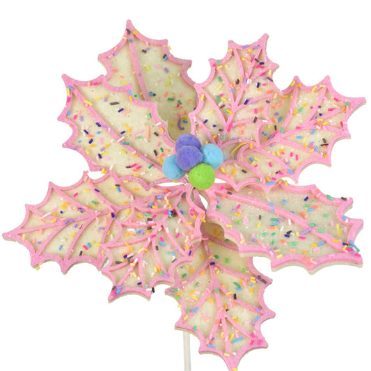 22" Cupcake Candy Sprinkle Poinsettia Stem | TA