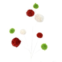 29" Pom Pom Ball Spray in Red/Green/White | TA