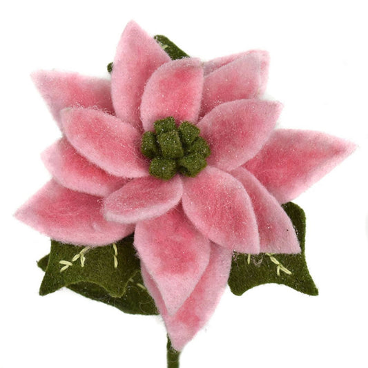 9.75" Felt Poinsettia Pick