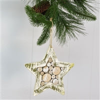 7" Celtic Star with Wood Disc Insert Ornament | BF