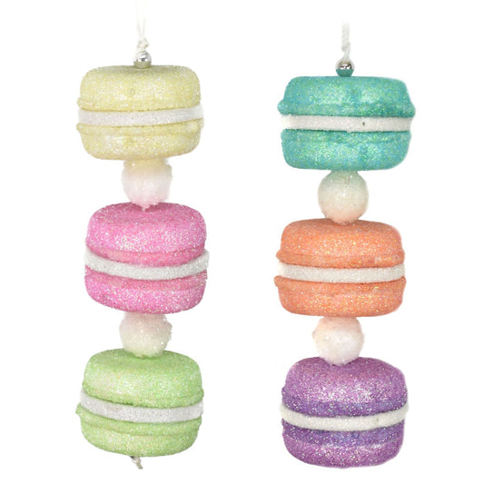 6.5" Macaroon Ornament in Blue/Orange/Purple or Yellow/Pink/Green | TA