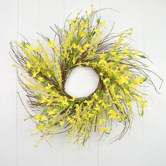 24" Forsythia Wreath in Yellow