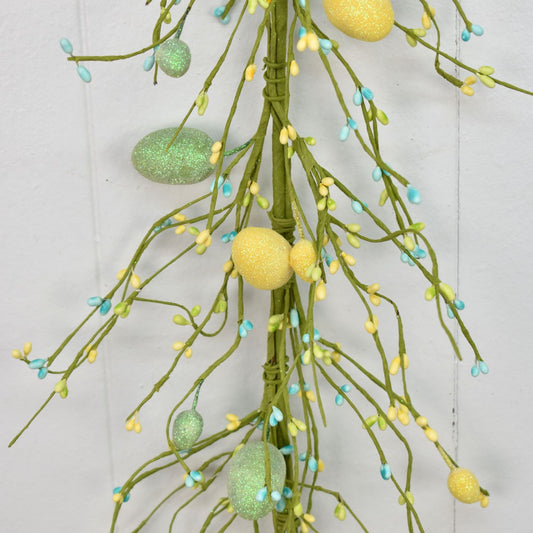 5' Spring Berry Pep Egg Garland in Yellow/Green | QDE