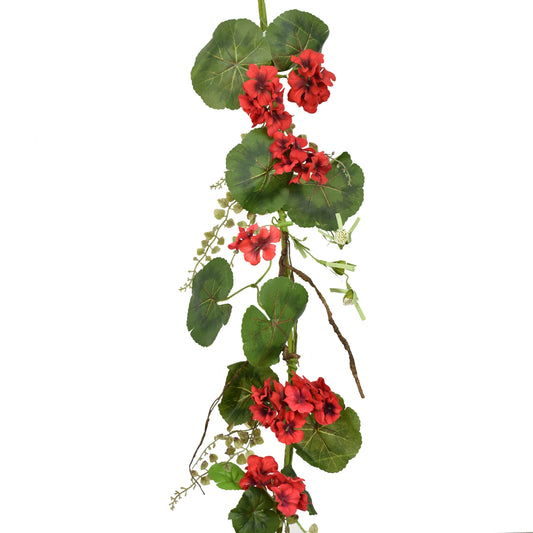 6' Spring Garland with Red Flower