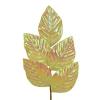 19" Iridescent Magnolia Leaf Spray in Yellow | QG