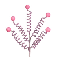 19" Iridescent Curly Ball Spray in Pink | QG