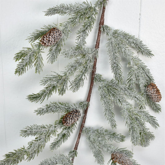 6' Snowy Pine with Cone Garland | FY