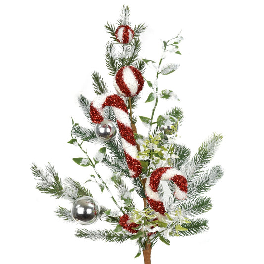 28" Candy Cane Cottage Spray | FY