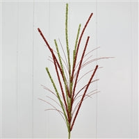 36'' Glittered Millet Grass Spray in Red/Apple | QD