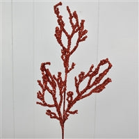 30'' Mini Beaded Coral Stem in Red | QD