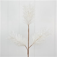 26'' Frosted Flocked Pine Spray in White | QD