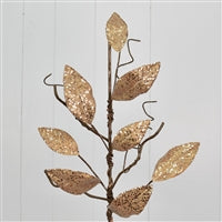 31''Micro Beaded Metallic Magnolia Twig Branch in Champagne | QD