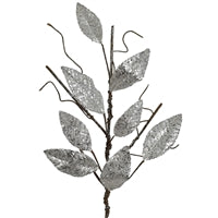 31''Micro Beaded Metallic Magnolia Twig Branch in Silver | QD