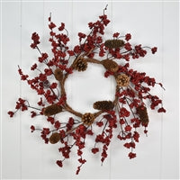 24'' Woodands Mixed Berry /Cone Wreath | QD
