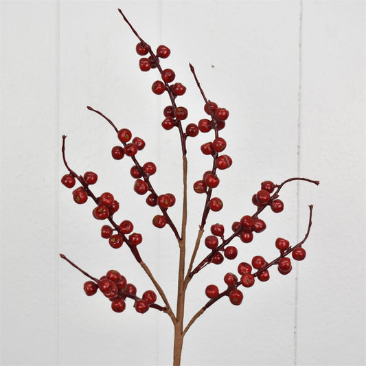24'' Crab Apple Berry Spray in Red | QD